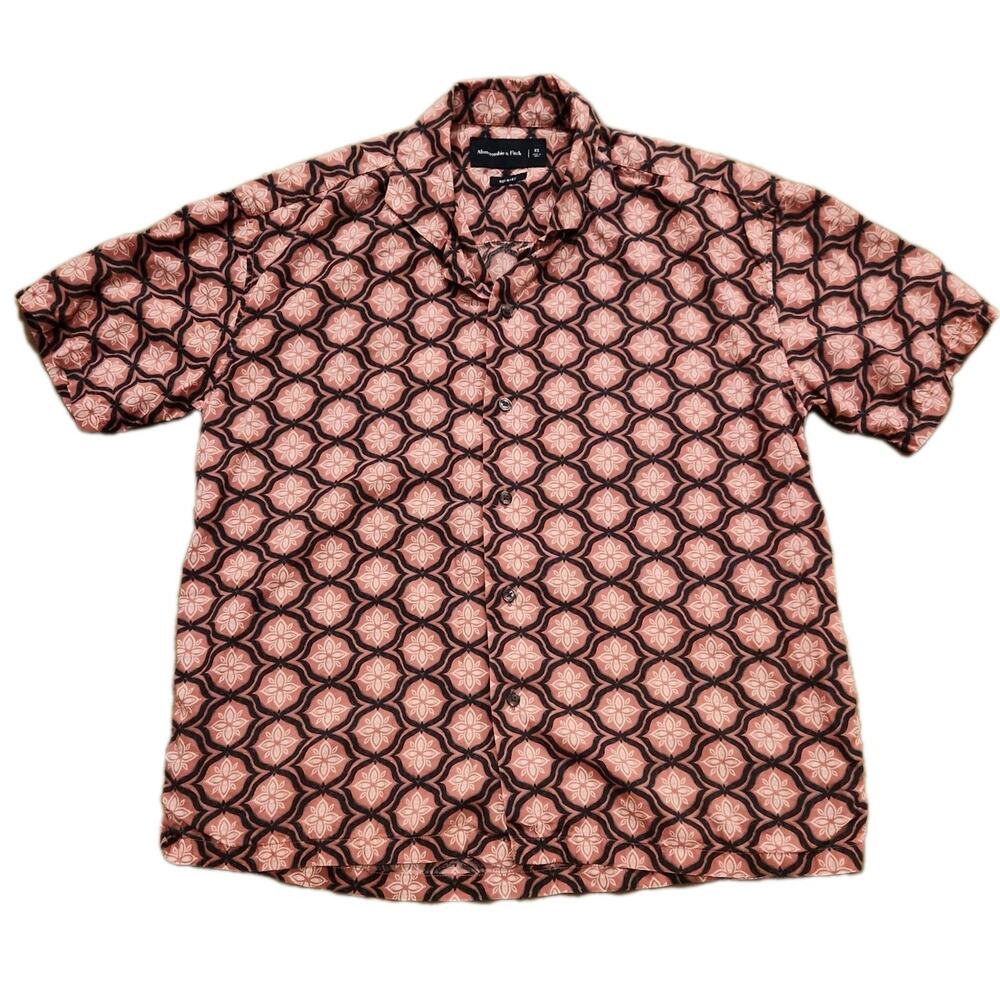Abercrombie & Fitch Shirt Mens XS Floral Tribal Aztec Rockabilly Resort Hawaii